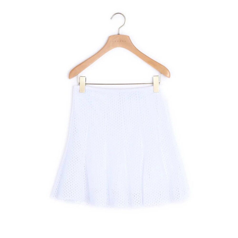 Sandro Jackpot White Mesh Mini Skirt